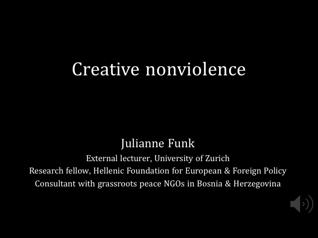 Creative non-violence slideshow (22-JULY-2018, Dr. Julianne Funk)